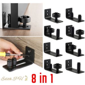 Adjustable Wall Mount Sliding Barn Door Guide 8 In 1 Stainless Floor Guide Bottom Stand