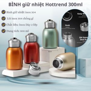 bình giữ nhiệt 300ml bom -Bình giữ nhiệt inox đức - Bình giữ nhiệt mini 304 có quai xách dung tích 300ml thời trang