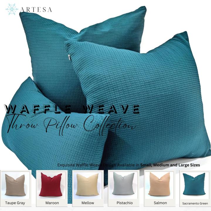 Artesa Waffle Weave Throw Pillow Cover (Snug/Stretch) Lazada PH