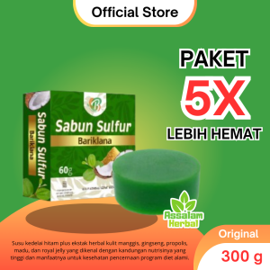 PAKET SABUN SULFUR 5 PCS Sabun Gatal Eksim Scabies Panu Kadas Kurap Biang Keringat dan Penyakit Kulit Lainnya