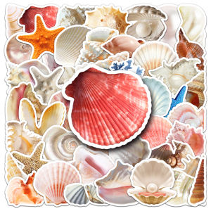 50PCS Shell Cartoon Sticker INS Style Cute Sea Creature Starfish Shell Graffiti PVC Vinyl Sticker Kid Toys