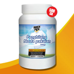 QUICKPICK CLOTH STAIN REMOVER [GRATIS ONGKIR] 500GR Serbuk Bubuk Penghilang Kotoran Pakaian Tinta Kuning Fabric Cleaner Pembersih Noda Baju Membandel Jamur Kain Sarung Bantal Pemutih Kaos Kerah Berwarna Powder DETERGEN OXY Not Wiselie Unikleen Loxus