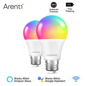 Arenti Smart Light Bulb Tuya Wifi Bulb RGB Color Changing LED Light E14 C37 110V 220V APP Compatible Alexa Home 2pcs