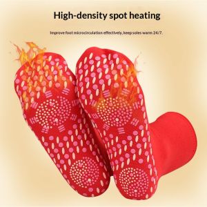 QIHUISHI Tất massage thảo dược giữ nhiệt có gừng và đá tourmaline giữ ấm mùa đông và chăm sóc bàn chân