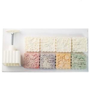 Cookie Molds 3D Square Rabbit Pattern Dessert Molds Hand Pressure Dessert Maker Baking Tool for MidAutumn Festival