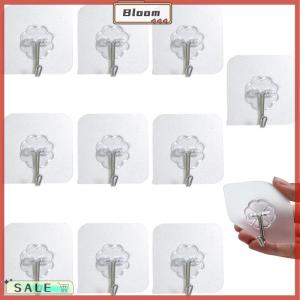 Follow Get New[Bloom Z] 10PCS Transparent Stainless Steel Strong Self Adhesive Hooks Key Storage Hanger for Kitchen Bathroom Door Wall Multi-Function