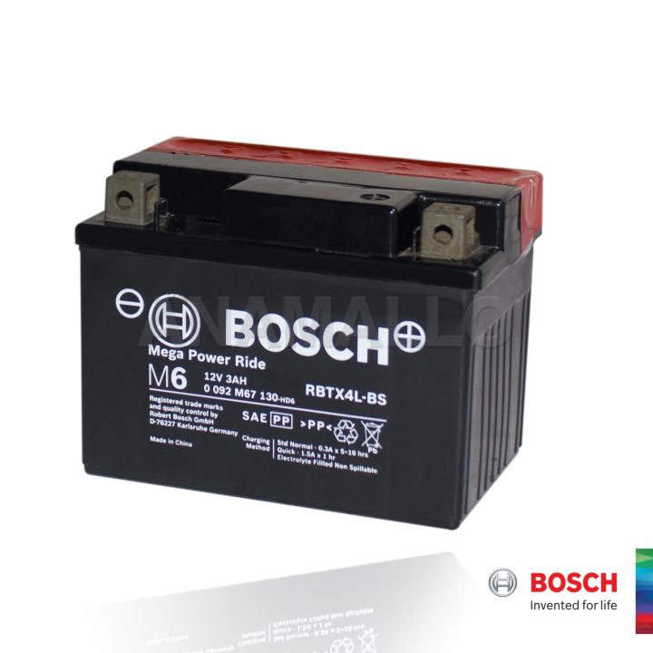 BOSCH Motorcycle Battery M6 Mega Power Ride RBTX4L BS Bosch 12v