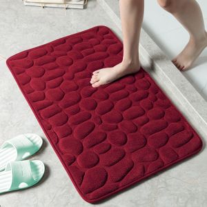 CXXP Bathroom Bathtub Carpets Water Absorption Floor Rug Cobblestone Embossed Doormat Bath Mat