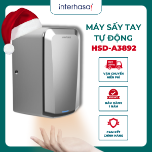 Máy sấy tay tốc độ cao tự động treo tường Interhasa HSD-A3892 cảm biến hồng ngoại thép không gỉ 304