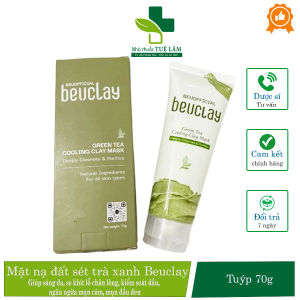 Mặt nạ bùn đất sét trà xanh Beuclay tuýp 70g giúp loại bỏ bã nhờn kiểm soát dầu tẩy tế bảo chết giúp da sáng mịn màng