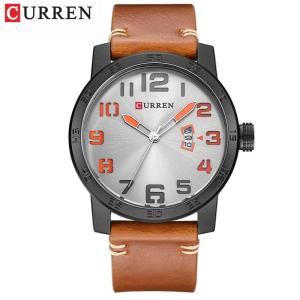 CURREN NEW Men Sport Watches Luxury Mens Quartz Clock Man Army Military Leather Wrist Watch(8254)