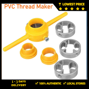 6 Pcs/Set Pvc Thread Maker Yellow tube Threader Tool Set Lastic Durable Screw Die Set tube Threader Hand Tool Screw Tap tube Threader Tool Die Set Thread Maker Pvc Thread Tool Maker tube Round Die Set tube 3 Dies 1/2 "3/4" 1 "