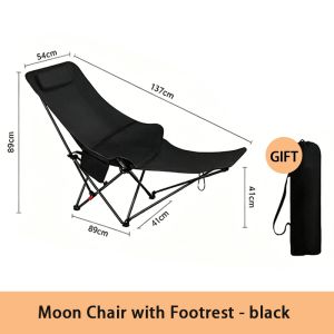 Adjustable High Back Moon Chairs Camping Folding Outdoor Portable Lightweight Leisure Fishing Beach
