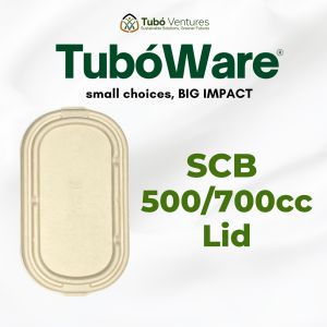 Tuboware Sugarcane Bagasse 500cc Oval Container with Lid