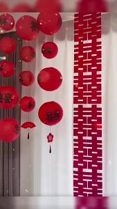 Red Wedding Lanterns with Chinese Characters Paper Wedding Tree Decorations Bridal Photo Props and Wedding Room Decorations - Reliable Utility | Barangan Berkualiti Reka Bentuk Prakt...