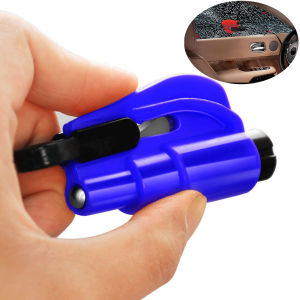 ที่ทุบกระจกรถเข็มขัดนิรภัยทำกระจกแตกรถกระจกนิรภัยแบบอุปกรณ์เสริมรถยนต์พวงกุญแจแขวนสำหรับใช้กลางแจ้งเพื่อช่วยชีวิตค้อนทุบกระจกฉุกเฉิน