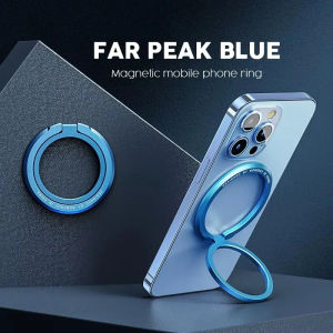 Kebidumei Magnetic Mobile Phone Stand 180° Folding Metal Magnet Finger Ring Portable and Multi-functional Adjustment For Universal Vacuum Swivel Stand