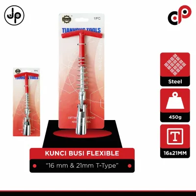 Kunci Busi Flexible 16 mm & 21mm T-Type | Kunci Busi Type T 16mm & 21m