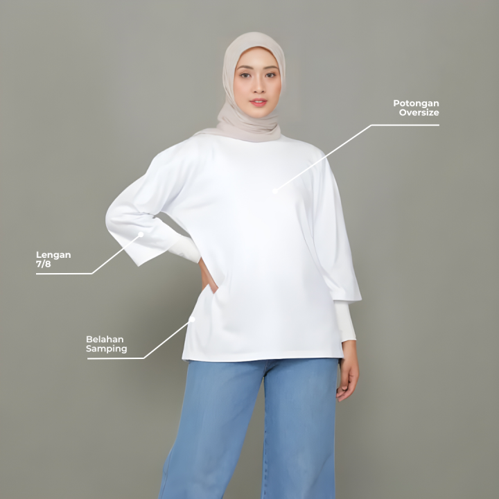 Baju%20Kaos%20Polos%20Oversize%20Hijab%20Combed%2024s%20Katun%20Tangan%207/8%20Atasan%20Wanita%20Merah%20Cabe%20Size%20M-XXL%20Kasual%20-%20Image%203