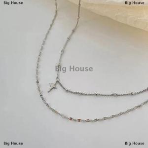 [COD] Big House Fashion Women Cross Pendant Necklace Boho Double Layered Necklace for Women Girl Double Layer Chain Necklace Punk Party Jewelry