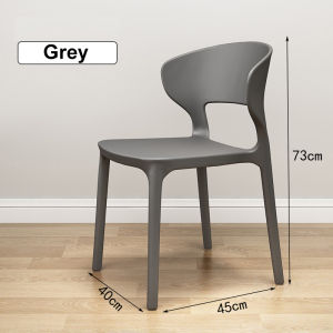 LULU.SG Ready Stock Plastic Chair Thickened Home Dining Chair Modern Minimalist Dining Chair Backrest Chair Nordic Horn Chair Rubber Stool