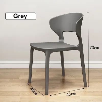 LULU.SG Ready Stock Plastic Chair Thickened Home Dining Chair Modern Minimalist Dining Chair Backrest Chair Nordic Horn Chair Rubber Stool