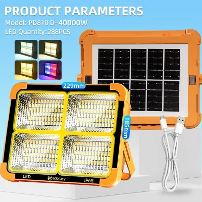 KINGSOLAR BUY 1 TAKE 1 Solar Lighting Outdoor 20000W Portable Solar Lights Magnetically Absorbed Indoor Type-C Fast Charge Home Emergency Camping Lighting for Construction Sites