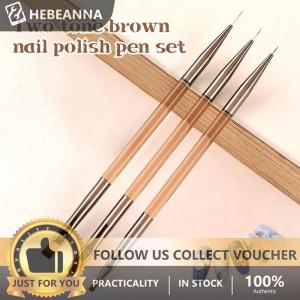 hebeanna 3 Pcs Manicure Brushes Dual Use Gel Gradient Brush Ultra Thin Line Drawing Pen Dual End Nail Art Design Painting Tools