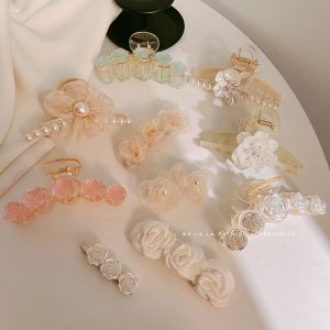 2025 New Summer Back of The Head Shark Clip Hair Clip Headdress Green Butterfly Hairpin Female