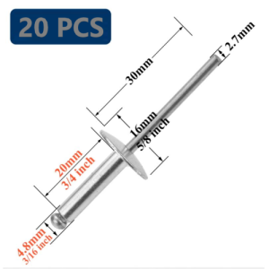 Đinh Rút Rive Nhôm Mũ Lớn Size M5x14mm Gói 20 Đinh Dùng Với Hầu Hết Kềm Bấm Rút Rive Thông Dụng Tạo Liên Kết Lớn