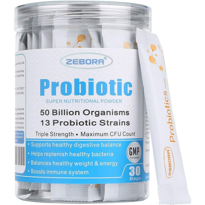 ZEBORA Probiotics, Prebiotics and Probiotics Powder for Digestive and Immune Gut Health, (No.3231)