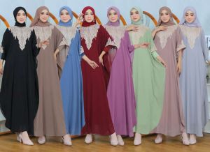 Kaftan wanita bordir akar mewah cerutybabydoll payet free inner/mangset gamis terbaru 2024
