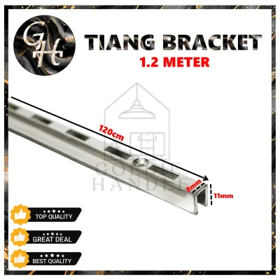 Tiang Bracket Braket Stainless Rak Dinding Display Penyangga Rak dan Display 1m 1.2m 1.5m