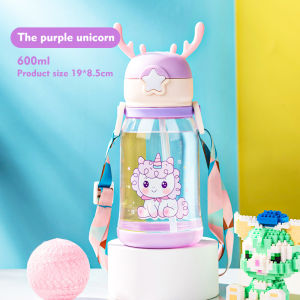 600ml Childrens Water Sippy Cup Straw Cup for Toddler Spill Proof Tumbler Water Bottle Feeding Nursing Sippy Cup