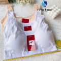 (1-3pcs)Sports Bra With Changeable Foam Plain White Sando Baby Bra Free Size 9-14yrs. 