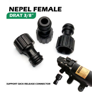 TUKUO Sambungan Nepel Drat Female 3/8" 18mm - Pas Cepat Fitting Adapter Water Tap Quick Release - Water Tap Quick Release - Konektor Drat Quick Release Ke Stik Sanchin Dc Sprayer