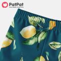 PatPat Family Matching Allover Lemon Print and Solid Halter Neck Two-piece Swimsuit or Swim Trunks Shorts. 