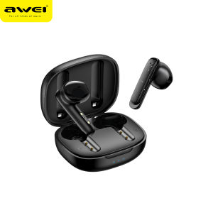 Awei T36 Pro ENC Bluetooth Earphones with Dual Microphones Noise Cancellation HD Voice Call Wireless Earbuds HiFi Stereo Bass Semi in Ear Headphone 25H Playtime IPX4 Waterproof Earpiece Original