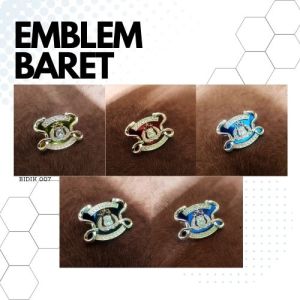 Emblem baret logam latar akrilik embelm sabhara/ Brimob / Provos/ Polair/ Reskrim