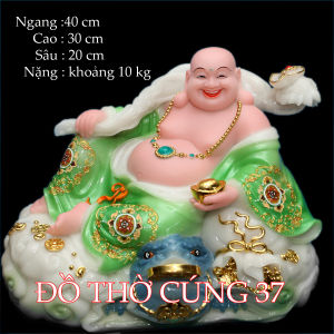 [ NHIỀU MÀU Ngang 40 cm  Cao 30 cm ] TƯỢNG PHẬT DI LẠC - CHẤT LIỆU  BỘT ĐÁ