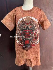SETELAN KAOS  BARONG ANAK KHAS BALI/SETELAN BAJU BALI ANAK/SETELAN KAOS BARONG