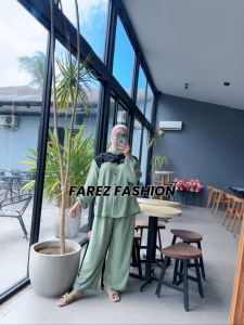 Setelan Wanita Neyza crinkel Premium Qualty Bordir Kombinasi Terbaru jumbo Ld 120