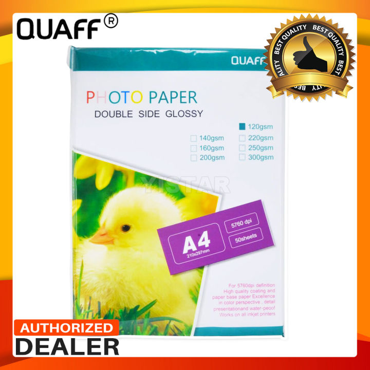 Quaff Paper Quaff Double Sided Glossy Photo Paper A4 120gsm | Lazada PH