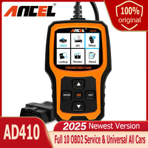 Ancel AD410 OBD2 Universal Scanner Check Engine for Ford BMW Honda Toyota Read Clear Fault Code Professional Diagnostic Tool Automotive Atuo Car Code Reader Scan Tool KW850