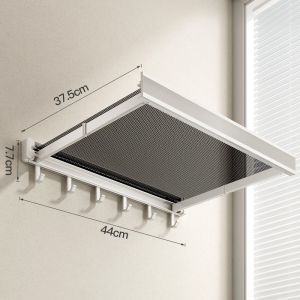 ราวแขวนผ้าระเบียง ที่ตากผ้าติดผนัง ตากได้อเนกประสงค์ ตาข่ายอบแห้งพับได้สำหรับระเบียง แขวนขอบหน้าต่าง