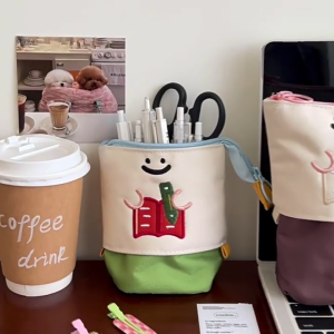 Cartoon Pencil Case Telescoping Pen Pouches for Kids Zippered Expandable Pencil Case Desktop Pen Holder