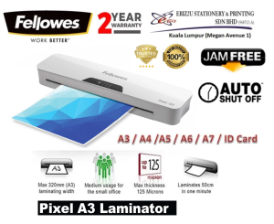 Fellowes Pixel A3 Laminator - Heavy Duty (Laminator Machine laminate machine laminate Laminator heavy duty laminator)