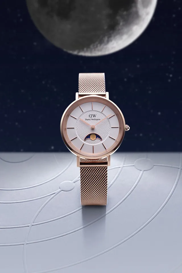 years warranty] Daniel Wellington Petite Lune 32mm Melrose Rose