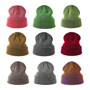 Stripe Brimless Hat for Street Wear Comfortable Stretchy Hat Hiphop Dance Hat Autumn Winter Hat for Outdoor Everyday Use