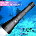 Asafee DA16 Super Powerful 3600lm Diving Flashlight XHP70.2 /SST70 Powerful LED Professional Diving Flashlight Waterproof Underwater Torch Lanterns Powered By 26650 Battery. 